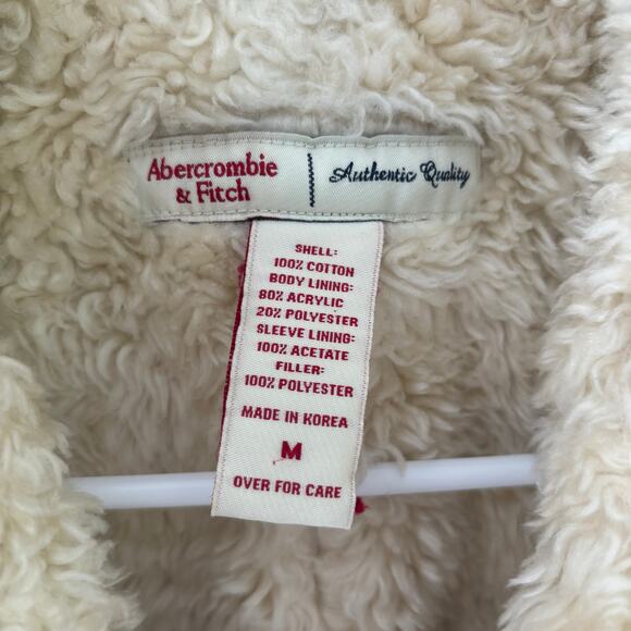 Abercrombie & Fitch Vintage Y2K Tan Velvet Sherpa Jacket Size M - Picture 3 of 11